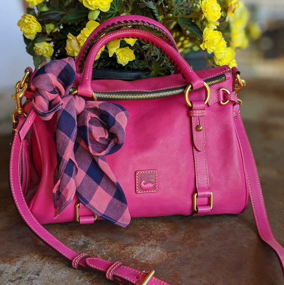 RARE! D & B Fuchsia Florentine Small Satchel